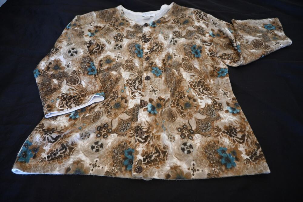 Vintage 2006 Christopher & Banks Floral Paisley Button-Up Cardigan XL